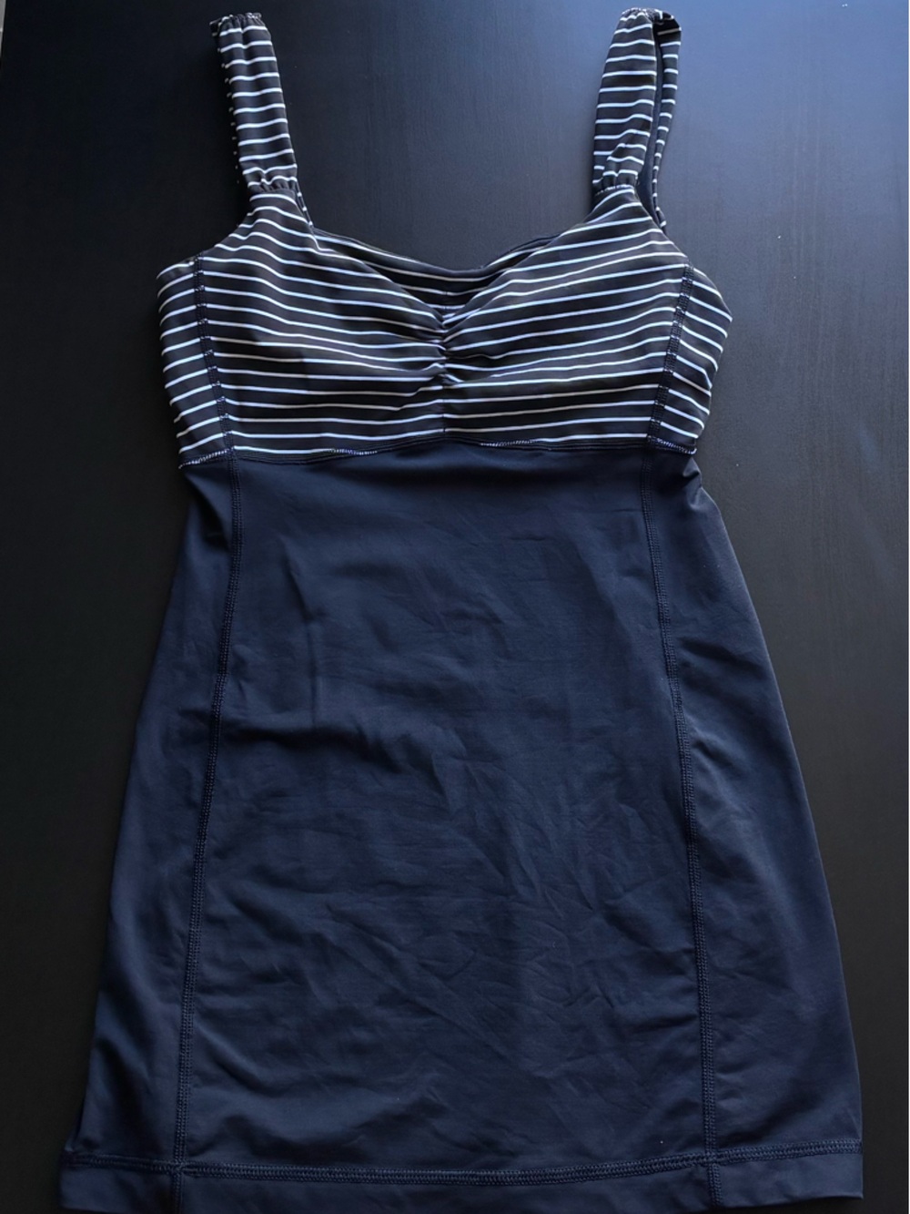 Lululemon Aria Tank in Parallel Stripe Black White / Black